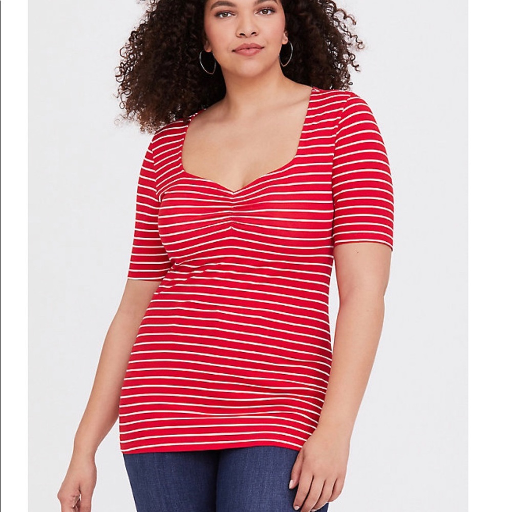 Torrid red and white stripe shirt